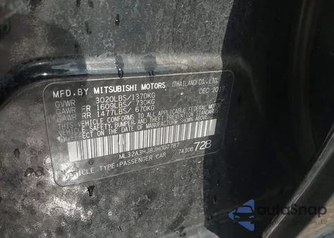 2018 Mitsubishi Mirage Es z USA, uszkodzony, nr VIN ML32A3HJ8JH007787